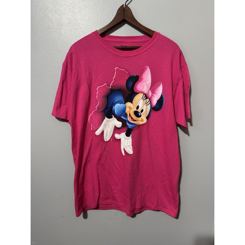 Women's Disney Pink Minnie Mouse Souvenir Shirt Large NWOT